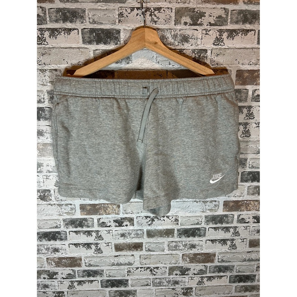 Nike Sweat Shorts Womens Medium Grey Sportswear Jersey Drawstring Athletic